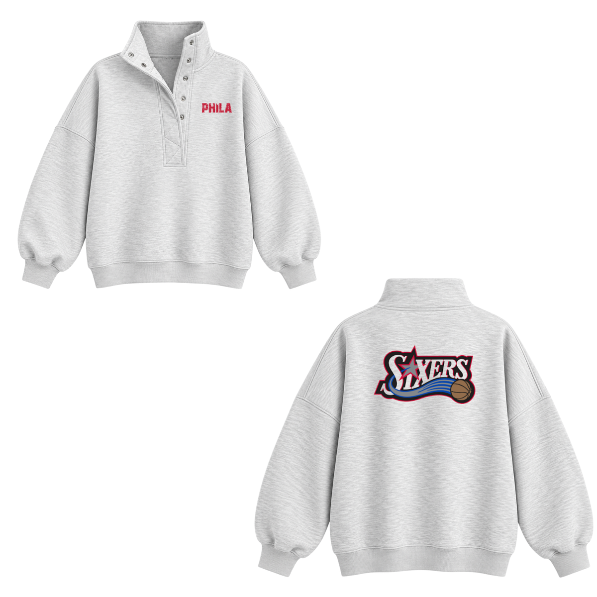 Oversized Button Sweatshirt Basketball