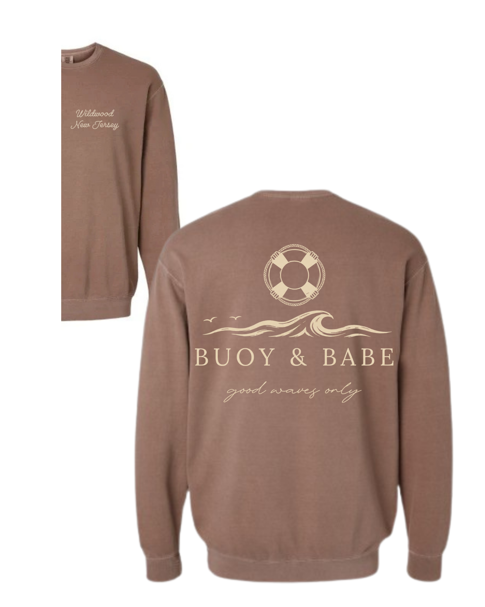Buoy & Babe logo with Shore Town Crew Neck