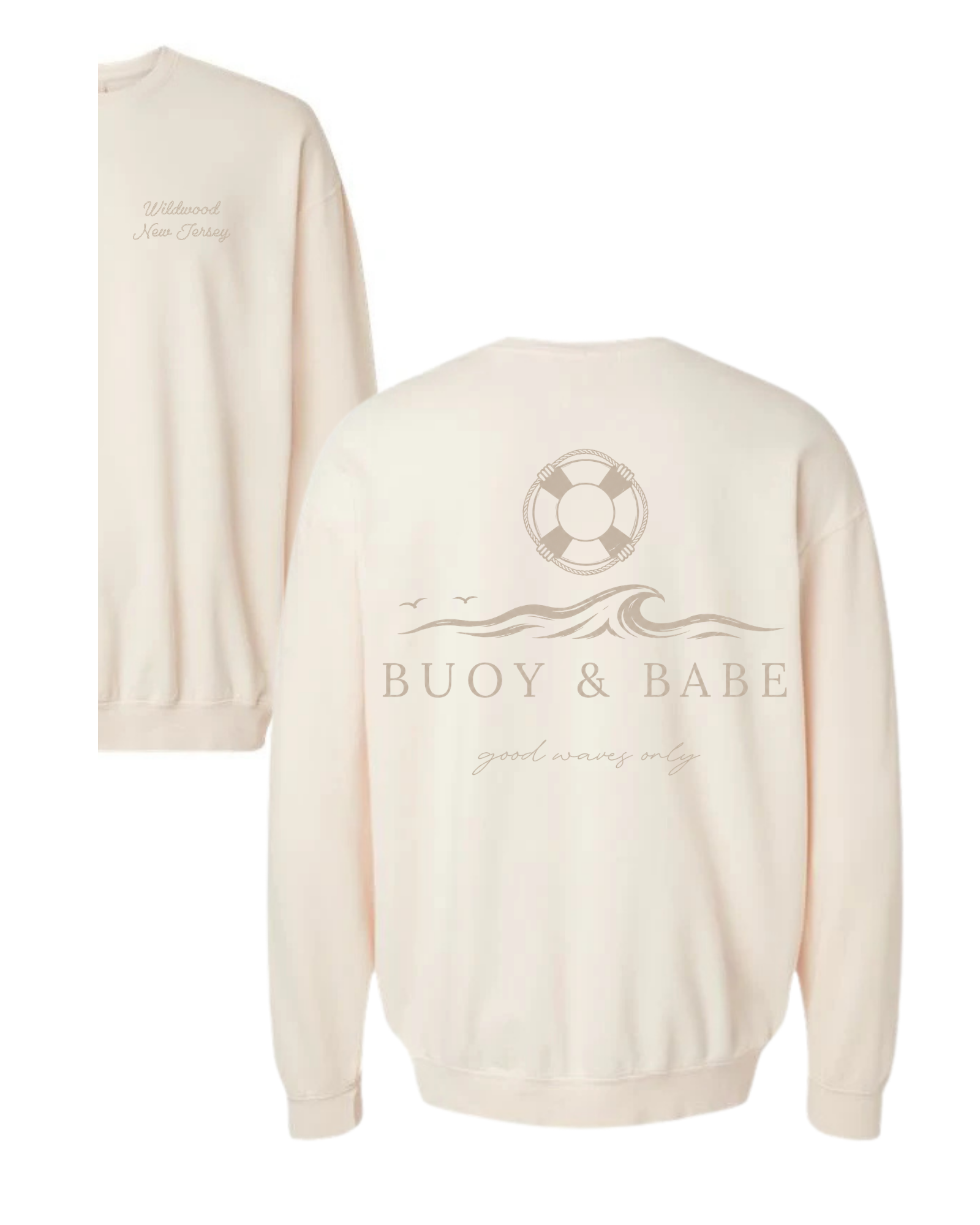 Buoy & Babe logo with Shore Town Crew Neck