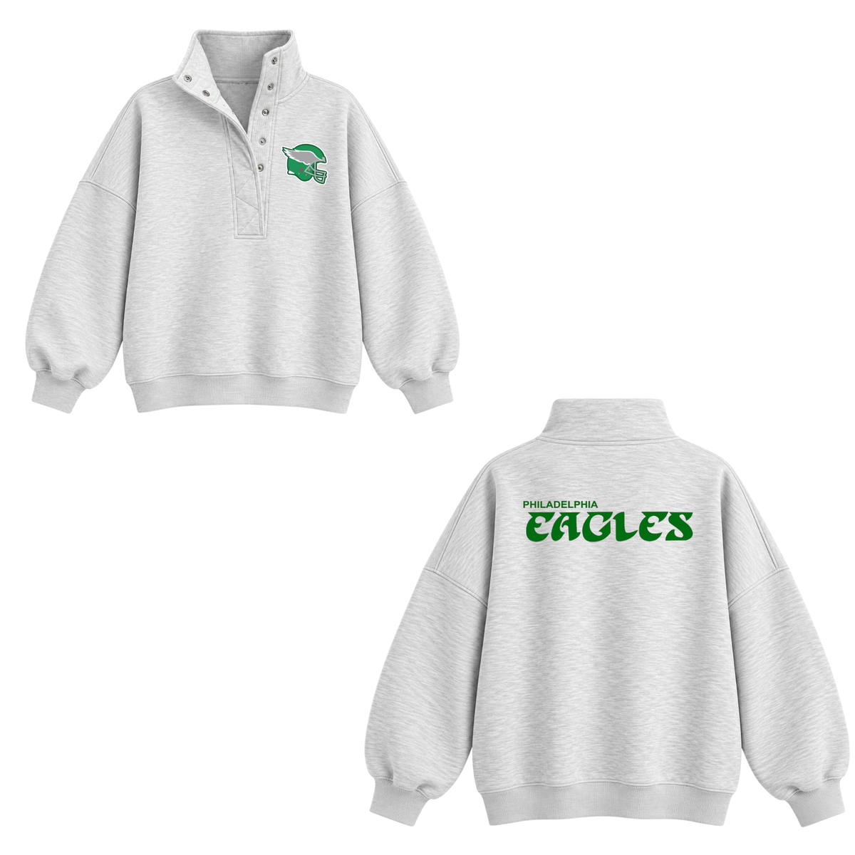 Oversized Button Sweatshirt Football