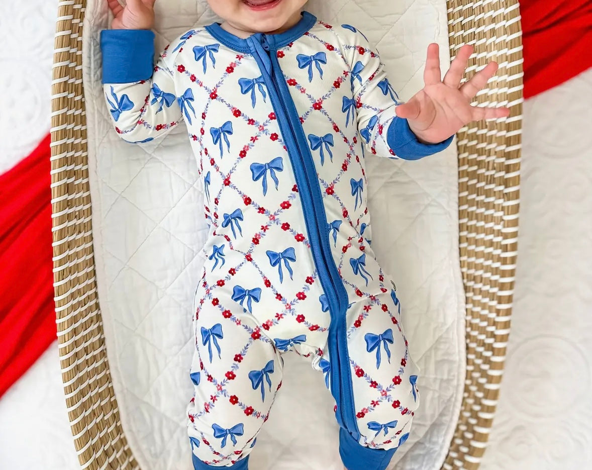 Red White & Bows | Bamboo Convertible Romper