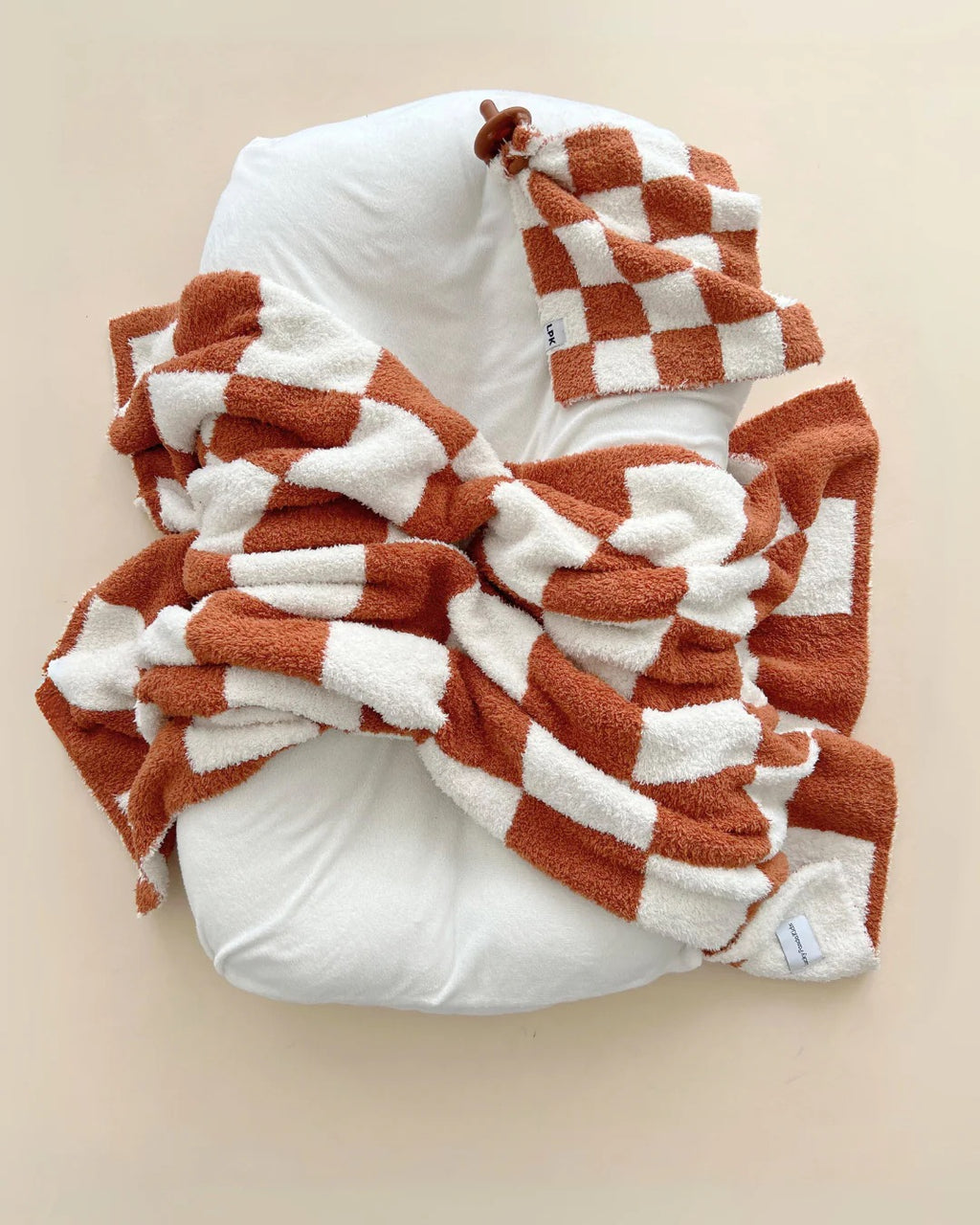 Checkered Blanket | Latte, Rust, Black