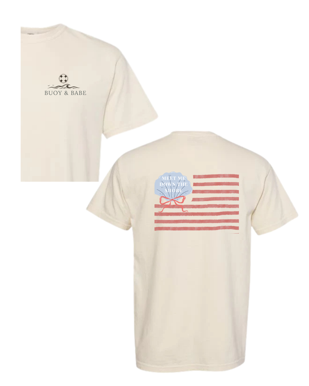 Meet me down the shore flag tee