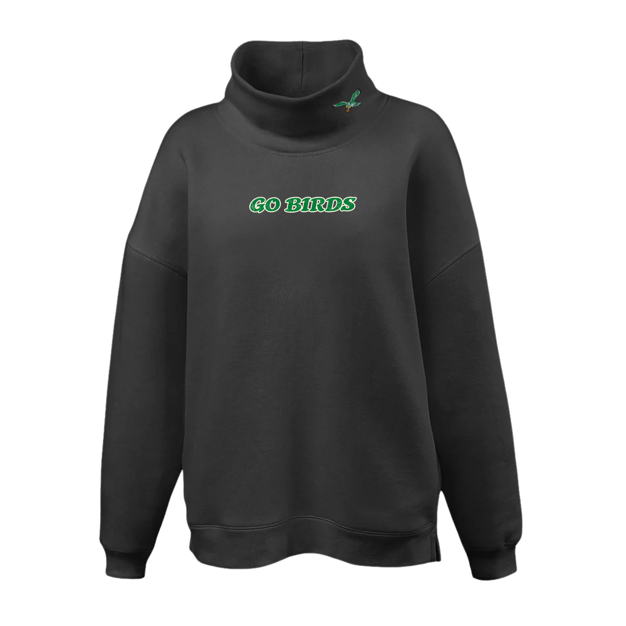 Black Mock Neck GO BIRDS (PREORDER)